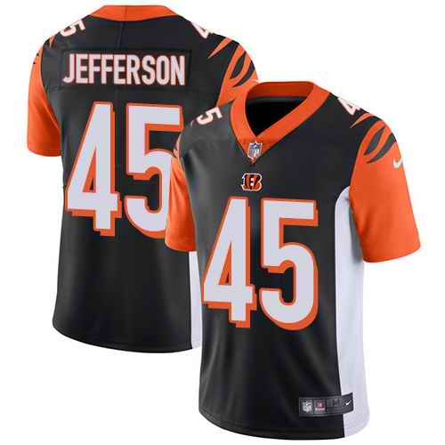 Personalized Bengals 45 Malik Jefferson Black Untouchable Limited Jersey