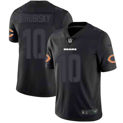 Personalized Bears 10 Mitchell Trubisky Black Color Rush Impact Limited Jersey