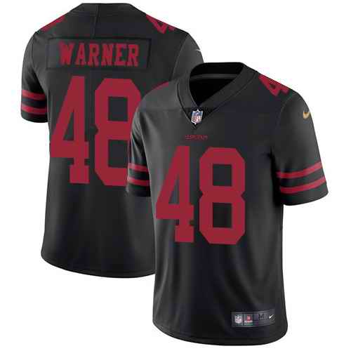 Personalized 49ers 48 Fred Warner Black Untouchable Limited Jersey