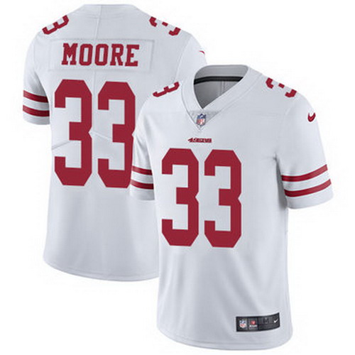 Personalized 49ers #33 Tarvarius Moore White Men’s Stitched NFL Untouchable Limited Jersey