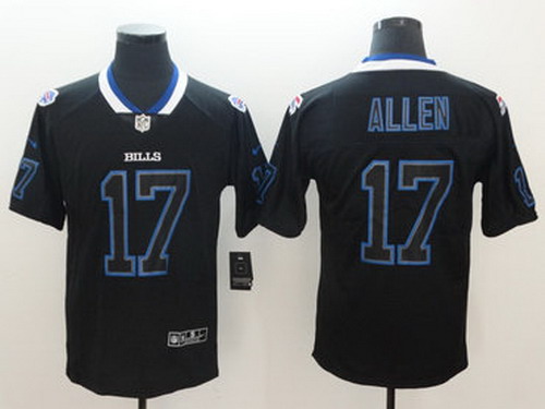 Personalized Bills 17 Josh Allen Black Shadow Legend Limited Jersey