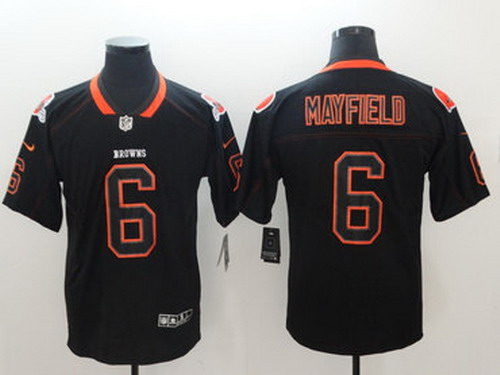 Personalized Browns 6 Baker Mayfield Black Shadow Legend Limited Jersey