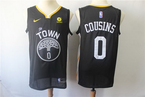 Personalized Warriors 0 DeMarcus Cousins Black City Edition Swingman Jersey