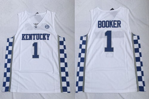 Personalized Kentucky Wildcats 1 Devin Booker White College Basketball Jersey