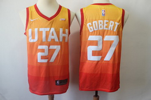 Personalized Jazz 27 Rudy Gobert Orange City Edition Swingman Jersey