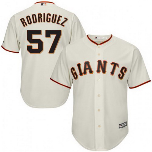 Personalized Giants 57 Derek Rodriguez Cream Cool Base Jersey