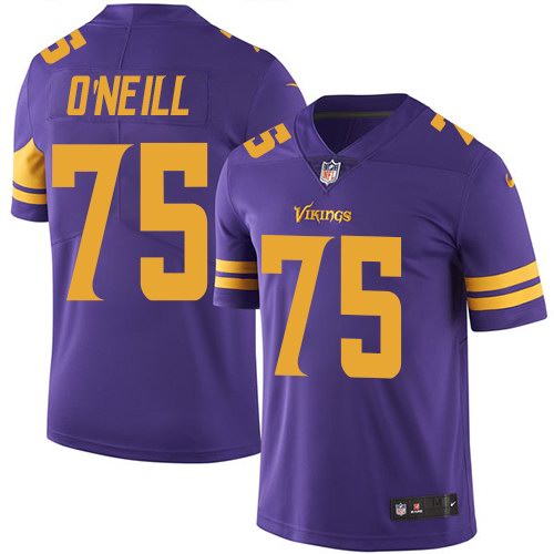 Personalized Vikings 75 Brian O’Neill Purple Color Rush Limited Jersey