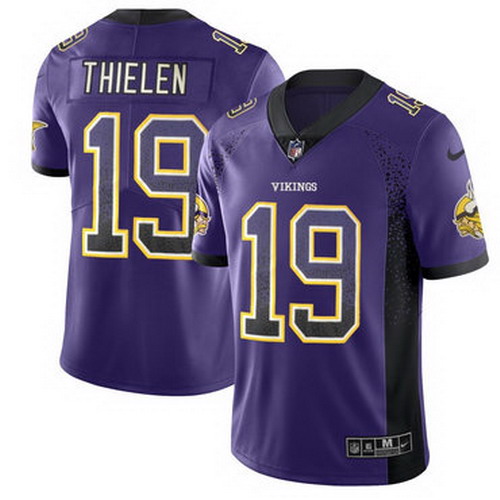 Personalized Vikings 19 Adam Thielen Purple Drift Fashion Limited Jersey