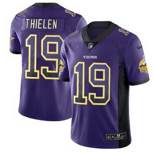 Personalized Vikings #19 Adam Thielen Purple Team Color Men’s Stitched NFL Limited Rush Drift Fashion Jersey