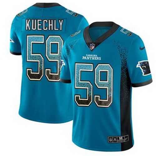 Personalized Panthers #59 Luke Kuechly Blue Alternate Men’s Stitched NFL Limited Rush Drift Fashion Jersey
