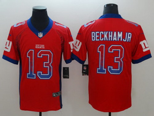 Personalized Giants 13 Beckham Jr Red Drift Fashion Limited Jersey