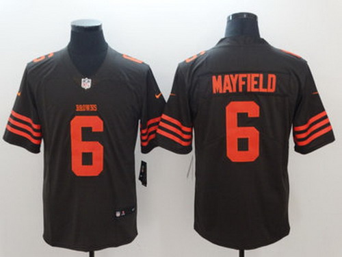 Personalized Browns 6 Baker Mayfield Brown Color Rush Limited Jersey