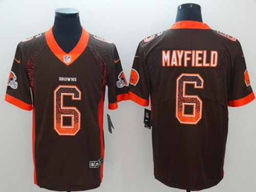 Personalized Browns 6 Baker Mayfield Brown Drift Fashion Limited Jersey