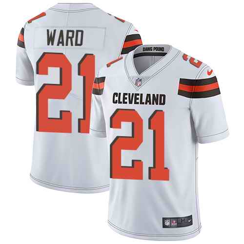 Personalized Browns 21 Denzel Ward White Untouchable Limited Jersey