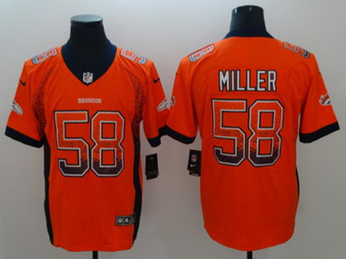 Personalized Broncos 58 Von Miller Orange Drift Fashion Limited Jersey