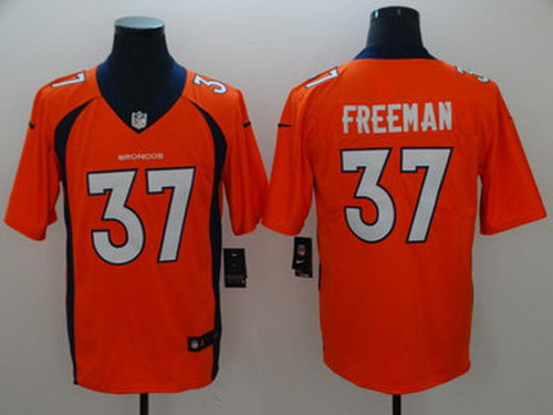 Personalized Broncos 37 Royce Freeman Orange Untouchable Limited Jersey