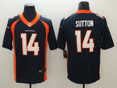 Personalized Broncos 14 Courtland Sutton Navy Alternate Untouchable Limited Jersey
