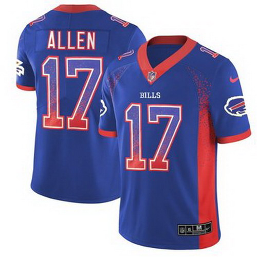 Personalized Bills #17 Josh Allen Royal Blue Team Color Men’s Stitched NFL Limited Rush Drift Fashion Jersey