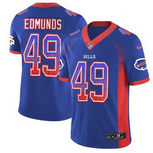 Personalized Bills #49 Tremaine Edmunds Royal Blue Team Color Men’s Stitched NFL Limited Rush Drift Fashion Jersey