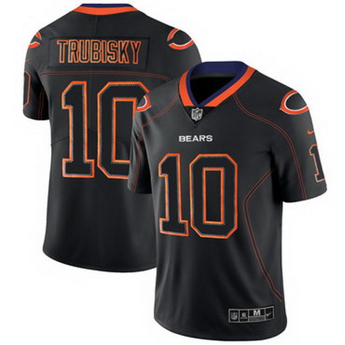 Personalized Bears 10 Mitchell Trubisky Black Shadow Legend Limited Jersey