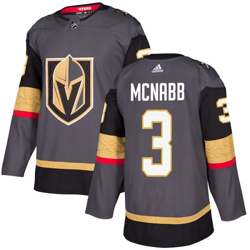 Personalized Men Vegas Golden Knights #3 Brayden McNabb Gray NHL Jersey