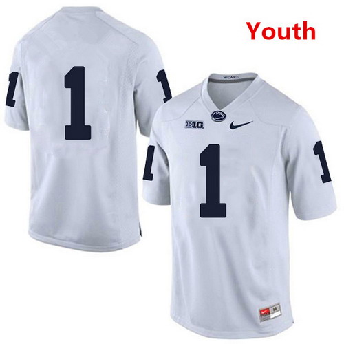 Personalized Youth Penn State Nittany Lions #1 KJ Hamler NCAA White Stitched Jersey Without name