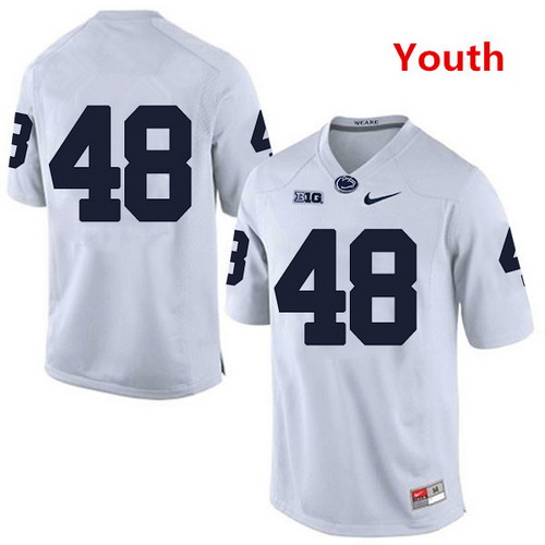 Personalized Youth Penn State Nittany Lions #48 Shareef Miller NCAA White Stitched Jersey Without Name