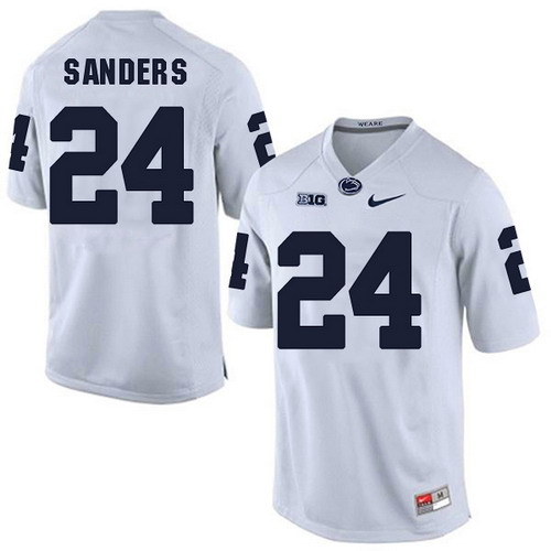 Personalized Men’s Penn State Nittany Lions #24 Miles Sanders NCAA White Stitched Jersey