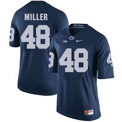 Personalized Men’s Penn State Nittany Lions #48 Shareef Miller NCAA Navy Blue Stitched Jersey