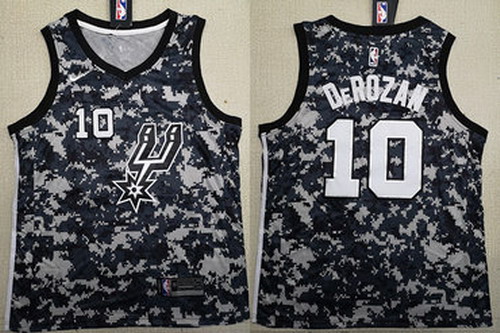 Personalized Spurs 10 DeMar DeRozan Camo 2018-19 Swingman Jersey