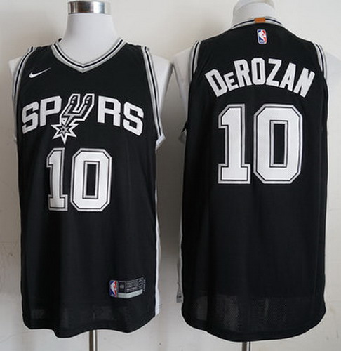 Personalized Spurs 10 DeMar DeRozan Black 2018-19 Authentic Jersey
