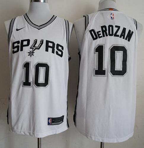 Personalized Spurs 10 DeMar DeRozan White 2018-19 Authentic Jersey