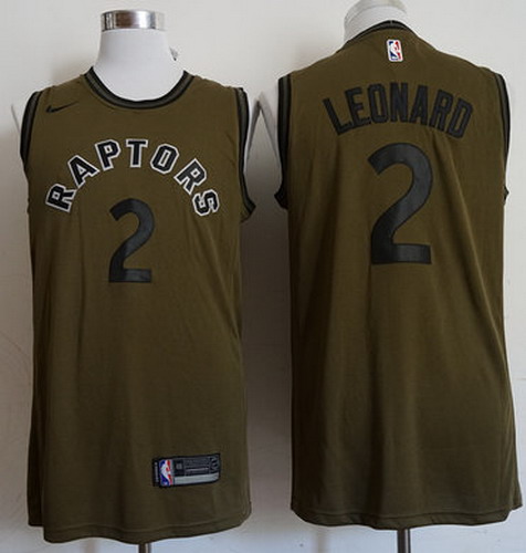 Personalized Raptors 2 Kawhi Leonard Olive Swingman Jersey