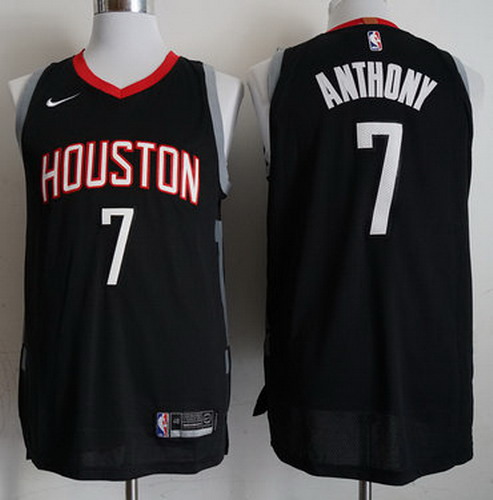 Personalized Rockets 7 Carmelo Anthony Black 2018-19 Authentic Jersey