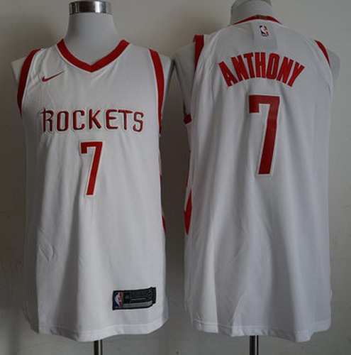 Personalized Rockets 7 Carmelo Anthony White 2018-19 Authentic Jersey