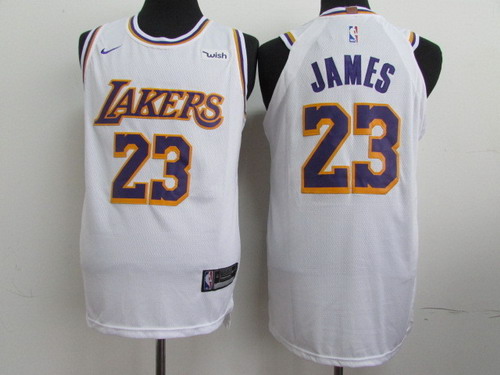 Personalized Lakers 23 Lebron James White 2018-19 Authentic Jersey