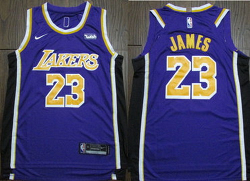 Personalized Lakers 23 Lebron James Purple 2018-19 Authentic Jersey