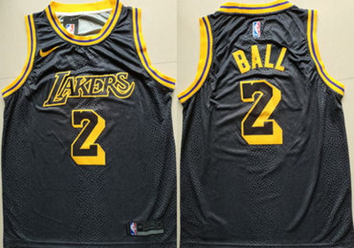Personalized Lakers 2 Lonzo Ball Black 2018-19 City Edition Swingman Jersey