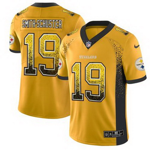 Personalized Steelers 19 JuJu Smith-Schuster Gold Drift Fashion Limited Jersey