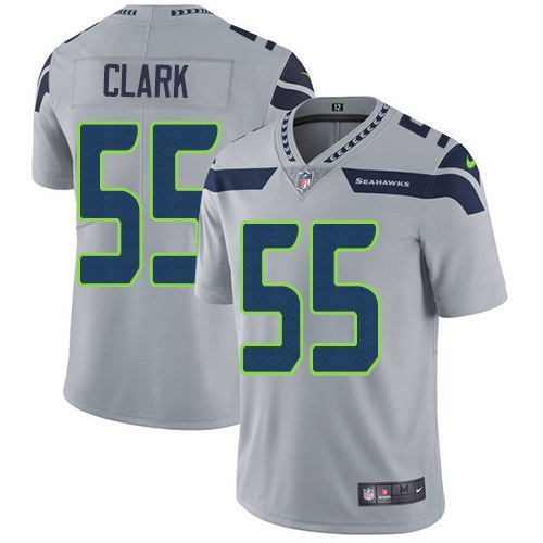 Personalized Seahawks 55 Frank Clark Gray Untouchable Limited Jersey