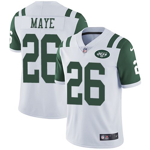 Personalized Jets 26 Marcus Maye White Untouchable Limited Jersey
