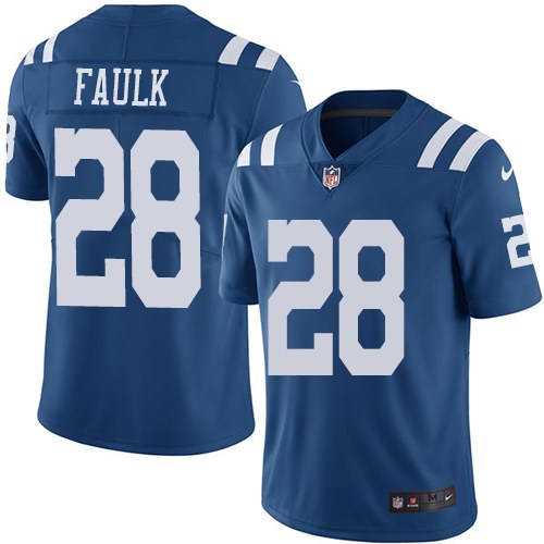 Personalized Colts 28 Marshall Faulk Royal Color Rush Limited Jersey