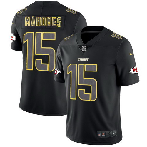 Personalized Chiefs 15 Patrick Mahomes Black Impact Rush Limited Jersey