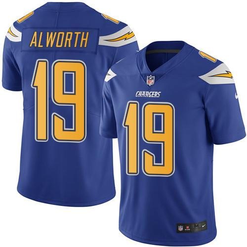Personalized Chargers 19 Lance Alworth Electric Blue Color Color Rush Limited Jersey