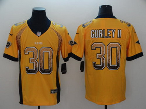 Personalized Rams 30 Todd Gurley II Gold Drift Fashion Limited Jersey