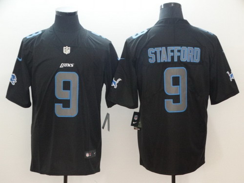 Personalized Lions 9 Matthew Stafford Black Impact Rush Limited Jersey