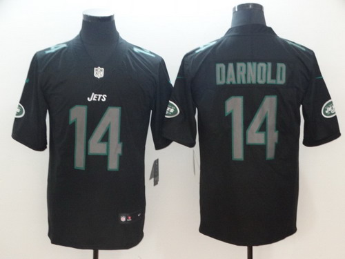 Personalized Jets 14 Sam Darnold Black Impact Rush Limited Jersey