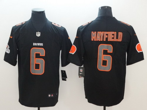 Personalized Browns 6 Baker Mayfield Black Impact Rush Limited Jersey