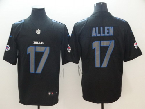 Personalized Bills 17 Josh Allen Black Impact Rush Limited Jersey