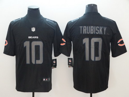 Personalized Bears 10 Mitchell Trubisky Black Impact Rush Limited Jersey